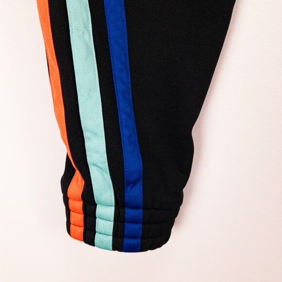 Adidas Harden Jogger Pants Men’s XL (Fits 29W) Black Cropped Multicolor Stripe - Picture 4 of 13